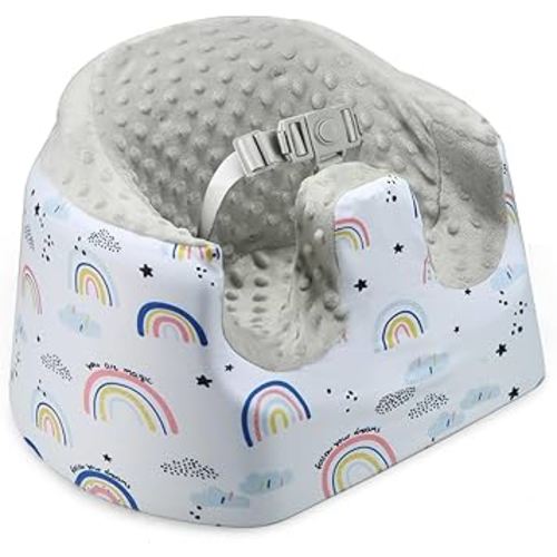 PandaEar Baby Seat Cover Compatible with Bumbo Seat, Removable Floor Soft Seat Cover for Boys & Girls, Breathable & Anti-Slip, Machine Washable (Grey)