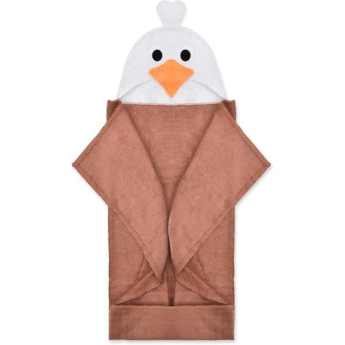 Natemia Premium Hooded Baby Towels - Ultra Soft Baby Bath Towel with Animal Design, Toddler Bath Towel, Newborn Towels for Boys and Girls, Made in Turkey - Brown Eagle