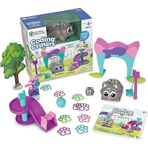 Learning Resources Coding Critters Scamper & Sneaker, Screen Free Toys Coding for Kids, Electronic Learning & Education Toys for Preschool STEM Ages 4 and Up