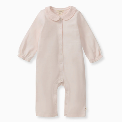 Muslin Collar Baby Girl Pink Jumpsuit – Burt's Bees Baby