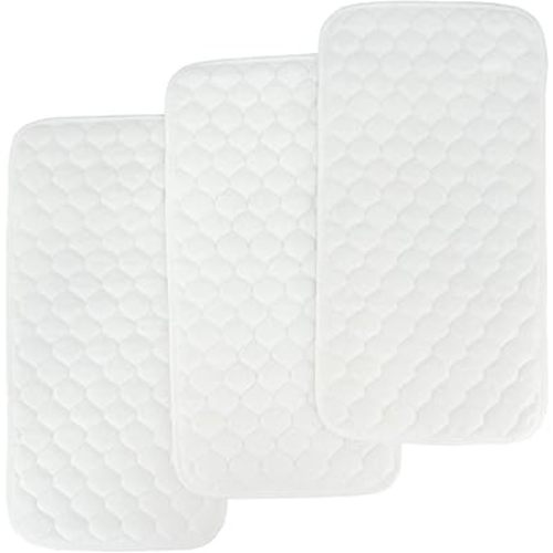 BlueSnail Quilted Thicker Waterproof Changing Pad Liners,3 Count(Snow White 13” x 27”)