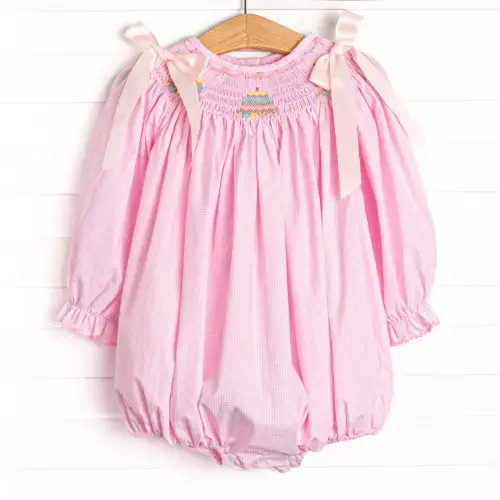 Frosted Up Florals Smocked Bubble, Pink – Stitchy Fish