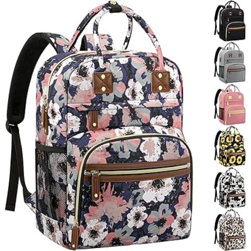 Tenot Diaper Bag Backpack for Women with Insulated Pocket Floral Painting