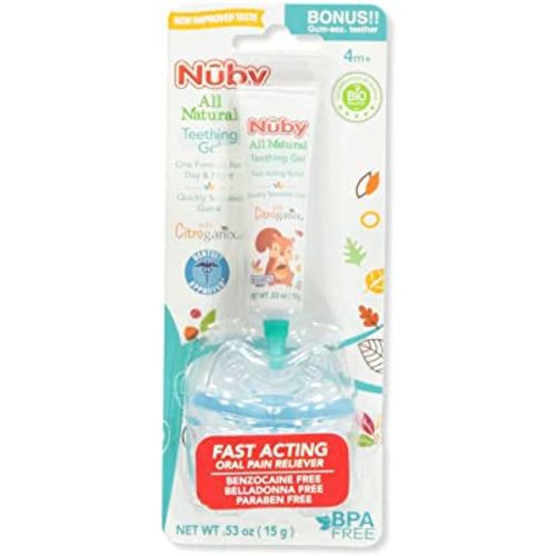 Dr. Talbot's Naturally Inspired Soothing Gel for Sore Gums with Bonus Gum-EEZ Teether Combo, Benzocaine Free, Belladonna Free, one color, 0.53 Fluid Ounce