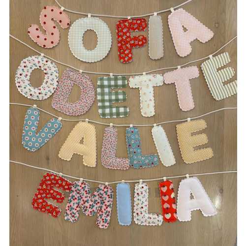 Custom Fabric Baby Name Banner