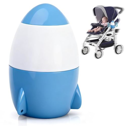 Stroller Rocker with Rechargeable, Portable Baby Sleep Soother with 5 Different Intensity Vibration Patterns, Baby Rocker Sleep Aid Fits All Pushchairs, Prams and Strollers (Blue)