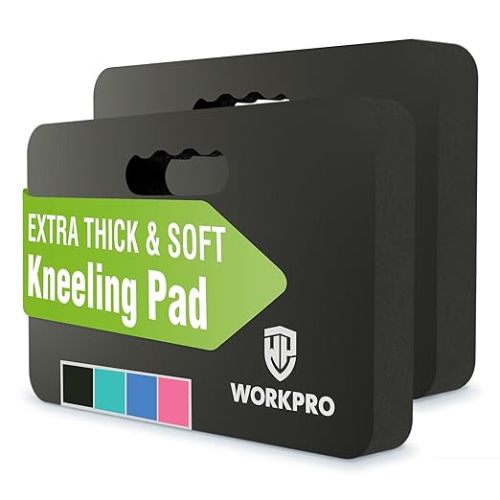 WORKPRO Extra Thick Kneeling Pad, 2-Pack, Soft NBR Foam Cushioning for Knee, Large Foam Kneeler Mat for Gardening, Bathing Baby, Exercise, Workout Supplies, 17.5 x 11 x 1.5 in, Black