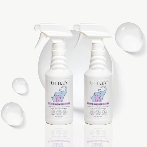 Littley Toy & Surface Cleaner | 2 Pack | Alcohol-Free HOCl Spray | 16 oz | Fragrance-free formula for baby toys, highchairs, strollers & car seats — gentle on infants with sensitive skin