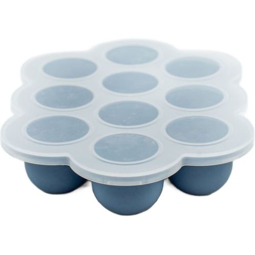 WeeSprout Silicone Baby Food Freezer Tray with Clip-on Lid (Navy, Ten 1.5 Ounce Sections)