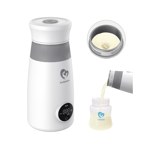 Portable Milk Warmer & Mixer, Cordless Travel Warmer for Breastmilk, Formula or Water, Fast Warming & Precise Temp Control, 10 oz Big Capacity, Big Battery Capacity for Journey
