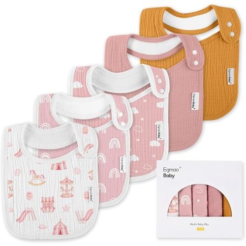 Muslin Baby Bibs for Drooling and Teething,Bibs for Boys Girls