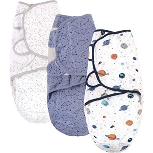Hudson Baby Unisex Baby Quilted Cotton Swaddle Wrap 3pk