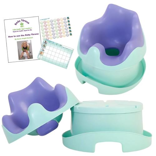 Pediatrician-Approved Squat Position for Easier Pooping & Elimination Communication (EC) | 7-in-1 Potty Training Seat | Includes Footrest, Step Stool & Toddler Toilet Seat | Reduces Diaper Waste