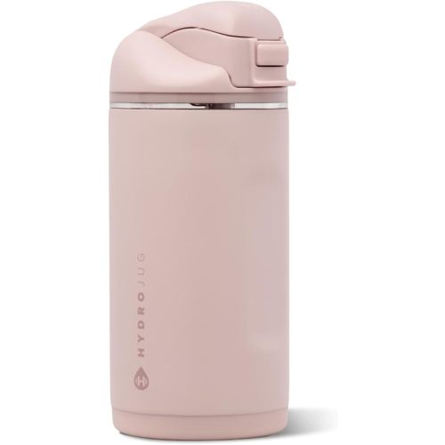 HydroJug Ease2o 14oz Kids Water Bottle with Straw & Chug Lid, Dusty Rose
