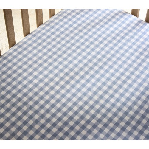 Gingham Organic Cotton Crib Fitted Sheet