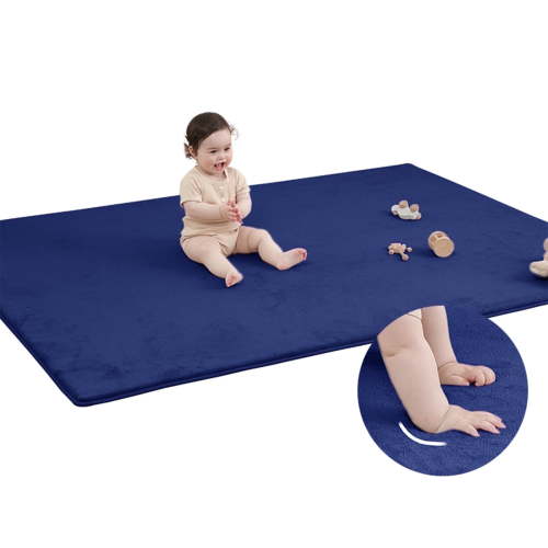 Baby Play Mat, 1.2"Thick Memory Foam Area Rug, Soft Coral Velvet Baby Crawling Mat with Non-Slip Backing, tummy time mat, tatami Padded Carpet, Baby Nursery Rug for Toddlers 50inx50in