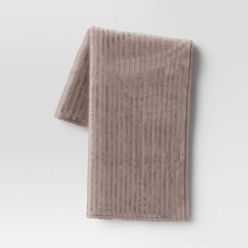 Channeled Plush Throw Blanket - Room Essentials™, Color: Gray