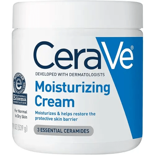 CeraVe Moisturizing Cream, Body and Face Moisturizer for Dry Skin, Body Cream with Hyaluronic Acid and Ceramides, Daily Moisturizer, Oil-Free, Fragrance Free, Non-Comedogenic, 19 Ounce