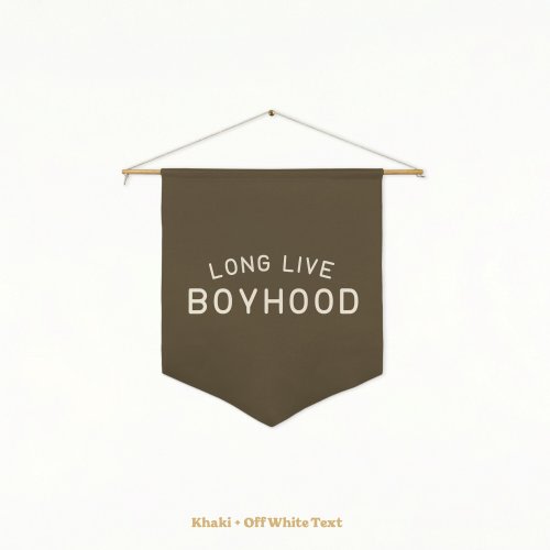 Long Live Boyhood Pennant Flag, Custom Flag, Boys Room Decor, Kids Wall Hanging, Playroom Flag, Boyhood Decor, Nursery or Bedroom Pennant