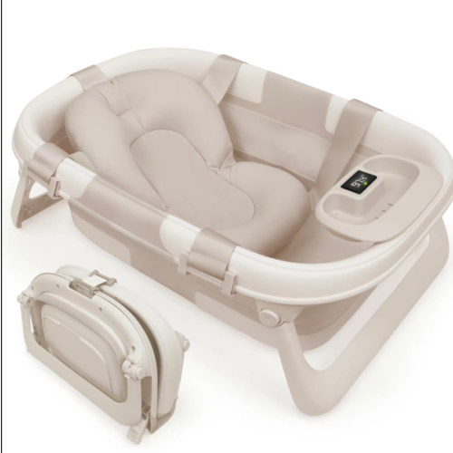 Jool Baby Fold ‘n Store Baby Bathtub – 3 Stage Collapsible Bather for Easy Storage, Portable for Travel – Built-in Thermometer - TikTok Shop