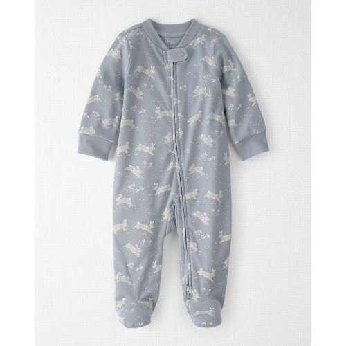 (6M) Baby Organic Cotton Sleep & Play Pajama in Blue Bunnies - Little Planet | Carter's