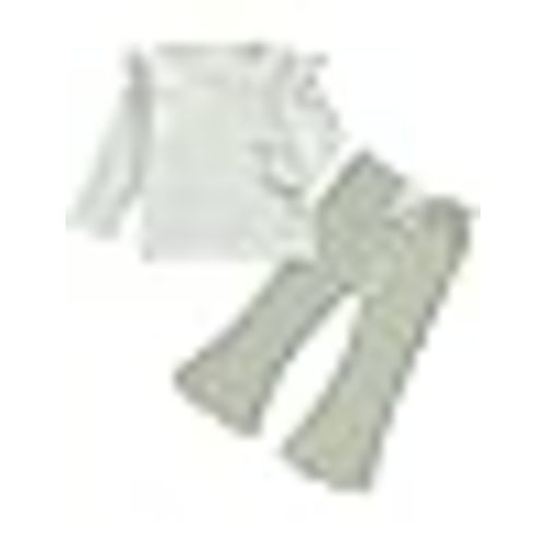 Amazon.com: FOCUSNORM Toddler Baby Girl Outfits Ruffle Long Sleeve Striped Trim Tops + Flare Pants Set Toddler 2Pcs Fall Winter Clothes (Striped Green, 2-3T): Clothing, Shoes & Jewelry