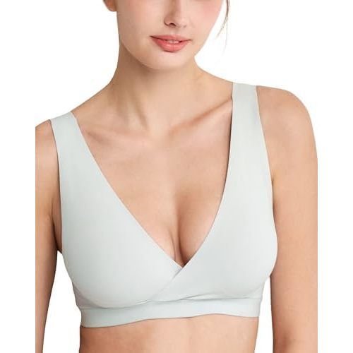 Mamaway Ultra Silky Crossover Nursing Maternity Wireless Bra, Smooth, Soft, Cooling