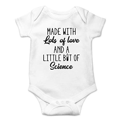 Made With Lots Of Love And A Little Bit Of Science - Funny Baby Essentials Bodysuit Romper
