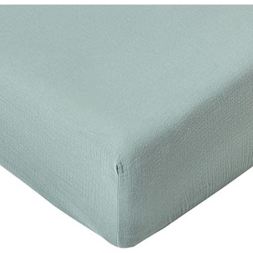 Muslin Crib Sheets for Baby Boys Girls, Neutral Fitted Crib Mattress Sheet for Standard Crib and Toddler Mattress, Soft and Breathable, 28” x 52” (Blush)