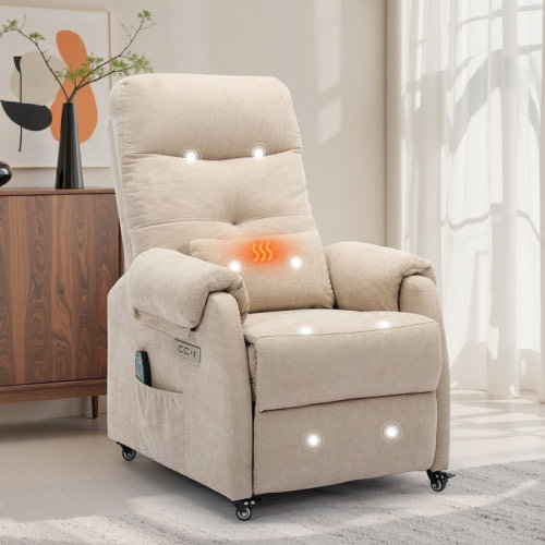 Ebern Designs Recliner Chair , Electric Recliner With Heat And Massage, Recliners With Wheels, Swivel Recliner With Usb Ports, Side Pockets & Reviews | Wayfair