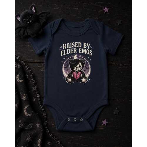 Goth Baby Bodysuit | Raised By Elder Emos | Alternative Infant Outfit