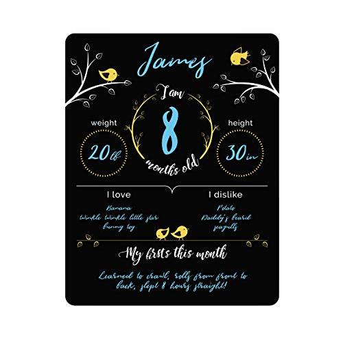 Felt Like Sharing Baby Milestone Chalkboard Sign (12” x 16” with 3 Chalk Markers) – Versatile Growth Board for Photo Props – Cute Monthly Baby Milestone Sign, Nursery Decor & New Parents Present