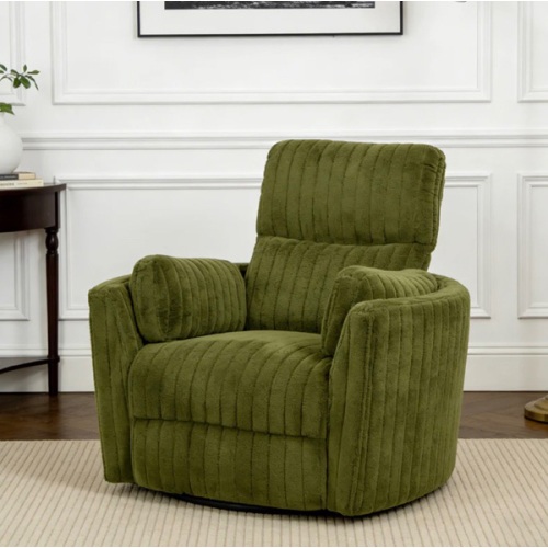 Wide Contemporary Power Glider Recliner with Swivel & USB Charging