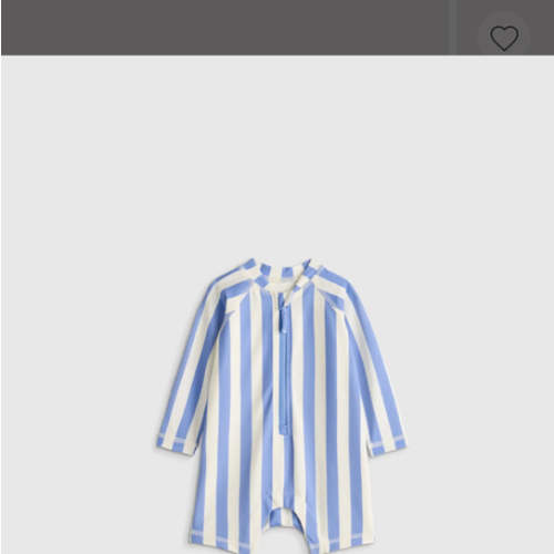 Long Sleeve Zip-Up Rash Guard One-Piece - Baby in Peri Beach Stripe