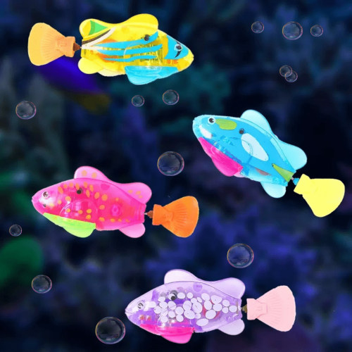 Swimming Robot Fish Toys for Kid Dog Cat Lighting Electric Fish