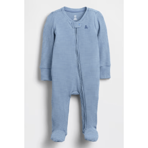 Baby First Favorites TinyRib Footed One-Piece - Cornflower blue stripe