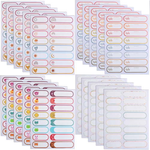 320pcs Waterproof Daycare Label Name Tag Label Colorful Self-Laminating Write-On Name Stickers for School Supplies Water Bottles Sippy Cups