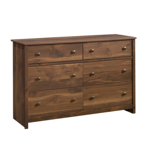 River Ranch 6 Drawer Dresser Grand Walnut - Sauder: Spacious Storage, Modern Style