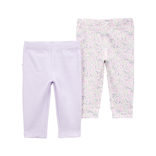 Baby Girl 2-Pack Floral Pull-On Pants - Purple - Carter's | Carter's