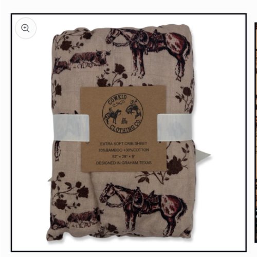 Prairie Rose Bamboo Muslin Crib Sheet – Cowkid Clothing Company