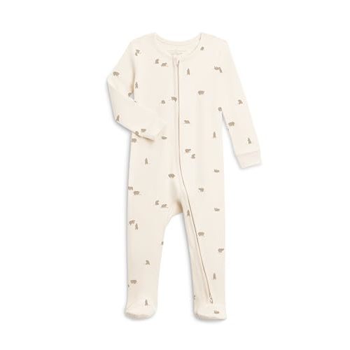 Colored Organics Baby Zip-Up Footed Sleeper with 2-Way Zipper - Organic Cotton Pajamas