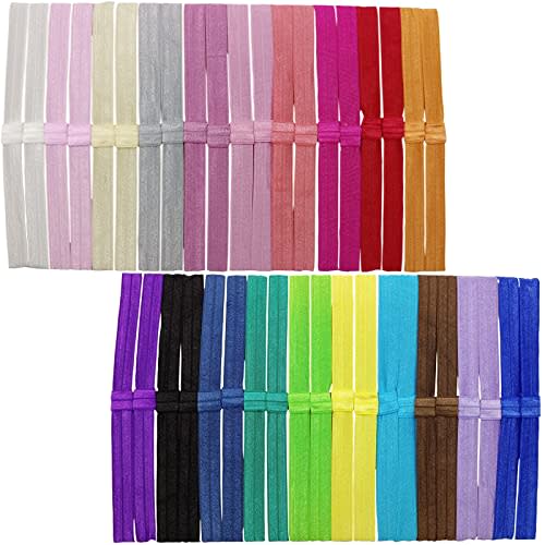 Arlai Pack of 40 Interchangeable Elastic Headbands Baby Girl Headbands 20 Colors DIY Accessories for Flower Or Bows Headband