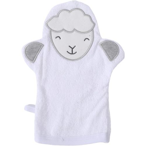 JN&LULU Baby Organics Bath Mitt Toddlers Bath Cotton and Soft Scrub Bathing Loofah Baby Shower Gifts （Sheep）