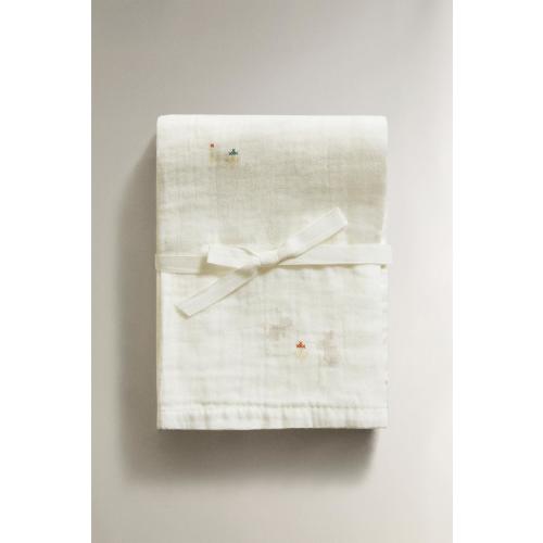 EMBROIDERED BABY MUSLIN CLOTHS (PACK OF 2) - Ecru | ZARA United States