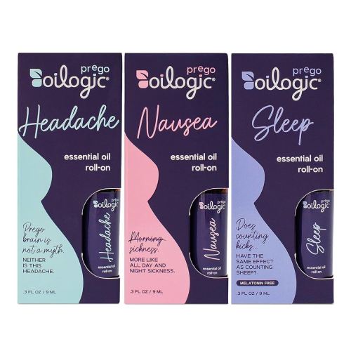 Oilogic Roll-On Essential Oils Set for Pregnant Women - 100% Pure Essential Oil Roller for Pregnancy - Sleep, Comfort, & Wellness Blends Safe for Pregnant Moms, 0.3 Fl Oz (Pack of 3)