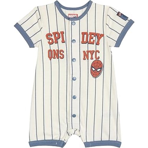 Marvel Spider-Man Short Sleeve Athletic Romper Newborn to Toddler Sizes (0-3 Months - 3T)