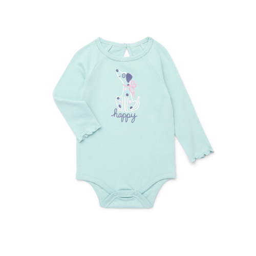 Garanimals Baby Girls Graphic Print Bodysuit with Long Sleeves, Sizes 0-24 Months