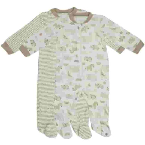 Milkberry Bamboo Pajamas Coverall for Baby Boys Footed Sleep Bodysuit for Infants Size 3-6 Months Safari Animals