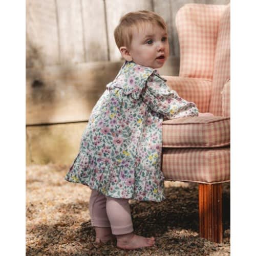 Muslin Dress and Solid Leggings Set, 6M