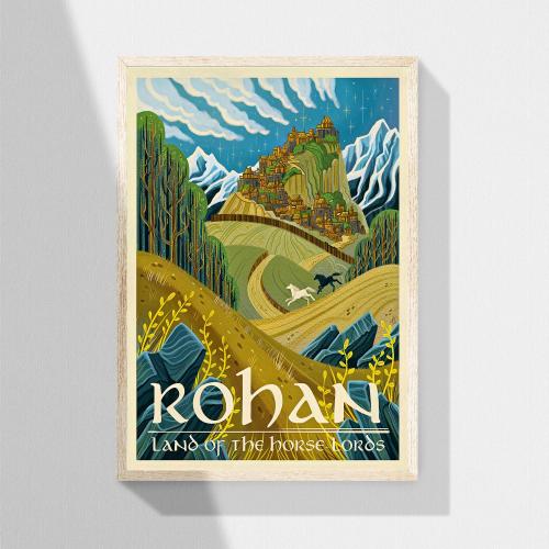 Rohan Golden Hall Travel Fantasy Rings Lord Unframed Poster